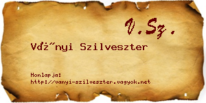 Ványi Szilveszter névjegykártya
